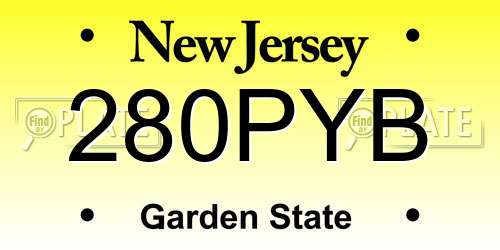 280PYB New Jersey License Plate