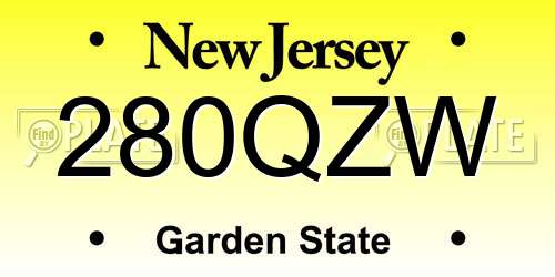 280QZW New Jersey License Plate