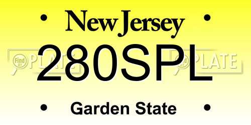 280SPL New Jersey License Plate