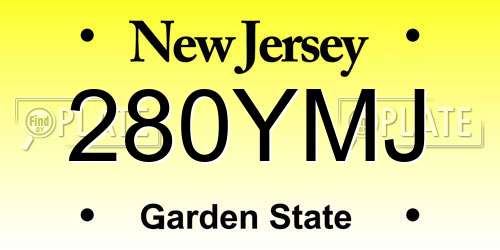 280YMJ New Jersey License Plate