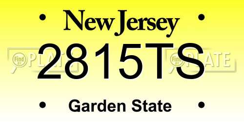 2815TS New Jersey License Plate
