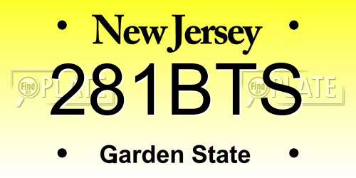 281BTS New Jersey License Plate