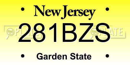 281BZS New Jersey License Plate