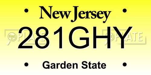 281GHY New Jersey License Plate