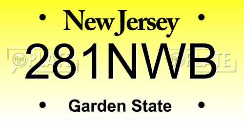 281NWB New Jersey License Plate