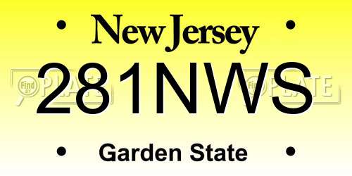 281NWS New Jersey License Plate