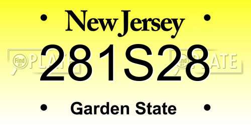 281S28 New Jersey License Plate