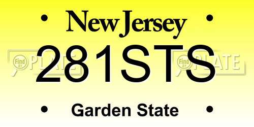 281STS New Jersey License Plate