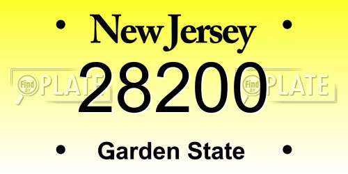 28200 New Jersey License Plate