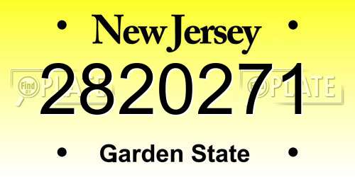 2820271 New Jersey License Plate
