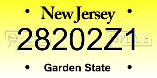 28202Z1 New Jersey License Plate