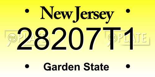 28207T1 New Jersey License Plate