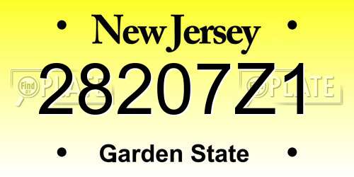 28207Z1 New Jersey License Plate