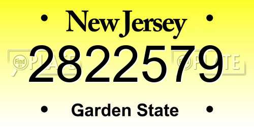 2822579 New Jersey License Plate