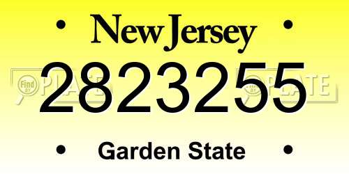 2823255 New Jersey License Plate