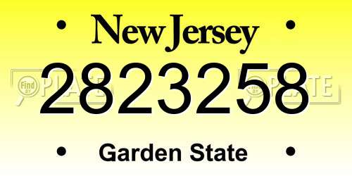 2823258 New Jersey License Plate
