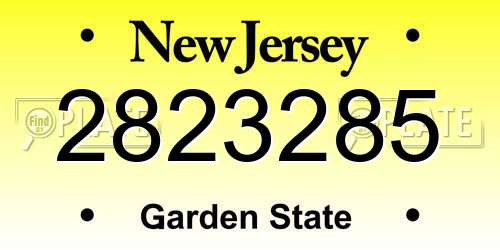 2823285 New Jersey License Plate