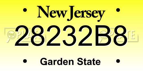 28232B8 New Jersey License Plate