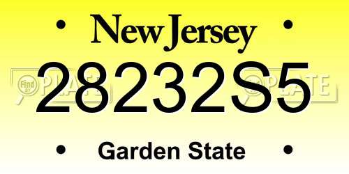 28232S5 New Jersey License Plate