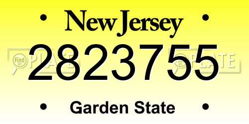 2823755 New Jersey License Plate