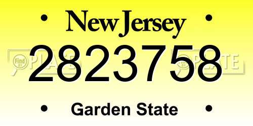 2823758 New Jersey License Plate