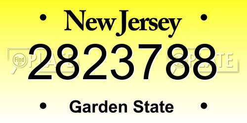 2823788 New Jersey License Plate