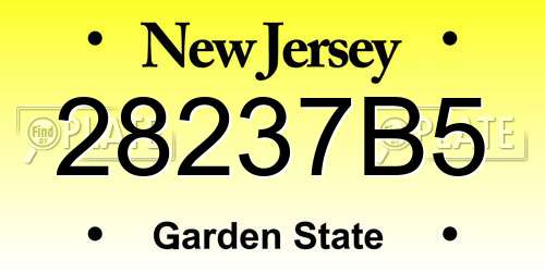 28237B5 New Jersey License Plate