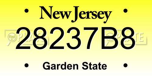 28237B8 New Jersey License Plate