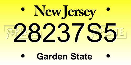 28237S5 New Jersey License Plate