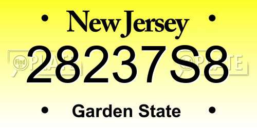 28237S8 New Jersey License Plate