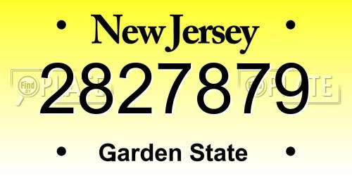 2827879 New Jersey License Plate