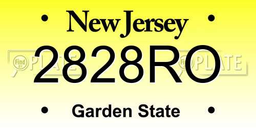 2828RO New Jersey License Plate