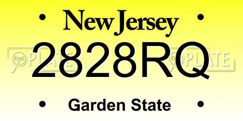 2828RQ New Jersey License Plate