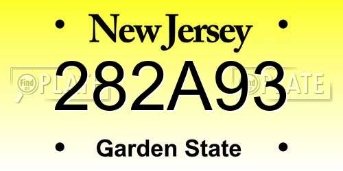 282A93 New Jersey License Plate