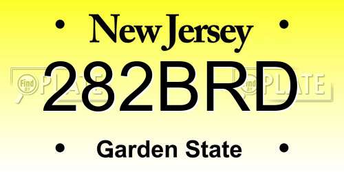 282BRD New Jersey License Plate