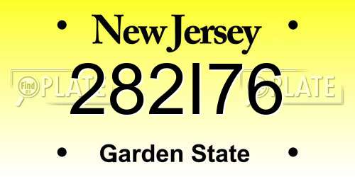 282I76 New Jersey License Plate