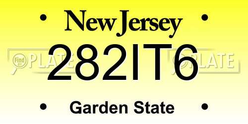 282IT6 New Jersey License Plate