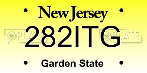 282ITG New Jersey License Plate