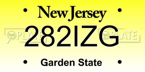282IZG New Jersey License Plate