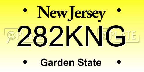 282KNG New Jersey License Plate