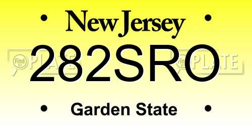 282SRO New Jersey License Plate