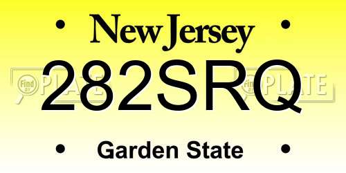 282SRQ New Jersey License Plate