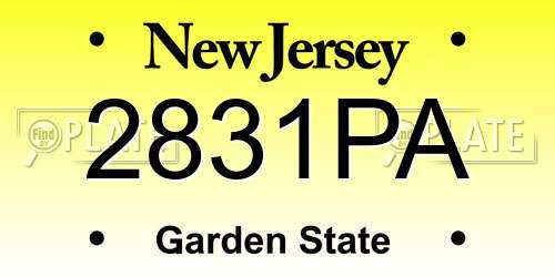 2831PA New Jersey License Plate