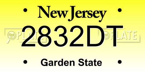 2832DT New Jersey License Plate