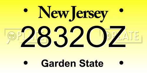 2832OZ New Jersey License Plate