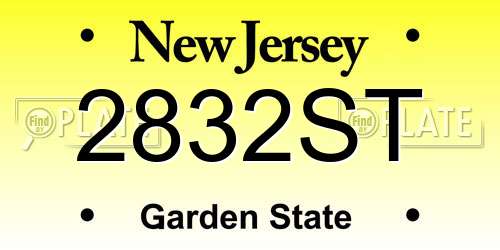2832ST New Jersey License Plate