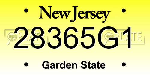28365G1 New Jersey License Plate