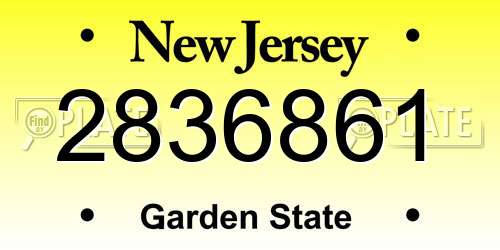 2836861 New Jersey License Plate