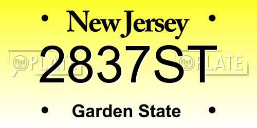 2837ST New Jersey License Plate