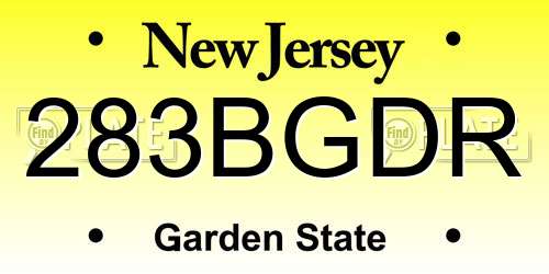 283BGDR New Jersey License Plate